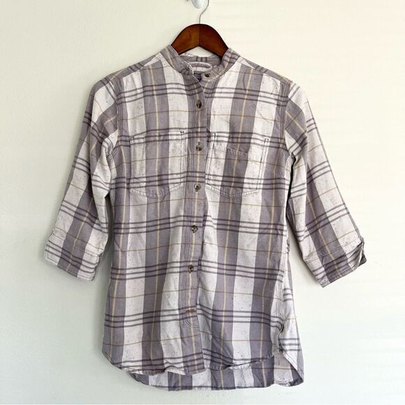 Carhartt Women’s 3/4 Sleeve Midweight Plaid Shirt Size XS - Picture 1 of 9